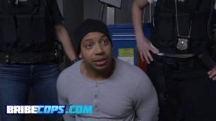 Astounding horny cops ride on an ebony cock