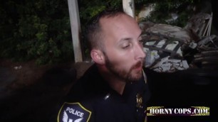 OUTDOORS gay hardcore interracial SEX with TWO OFFICERS