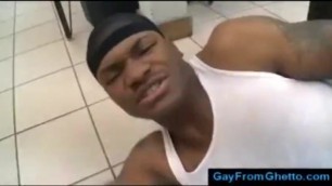 Public Facial on Black Ghetto Gay after Anal Sex