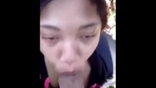 Ebony Blowjob Outdoor, in the Middle of the Park