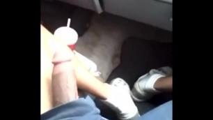 STROKED CUM OUT BBC IN CAR