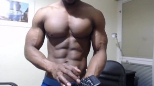 Black Man Flexing Huge Muscles