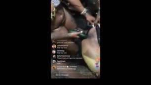 Alexis Skyy Fuck Pink Hair Thot with a Cucumber at a Pool Party