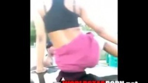 Ratchet Ghetto Bitch Twerking on Top of a Moving Car in the Hood