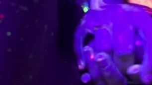 Step Sister Jerks me off for the first Time in Black Light Body Paint
