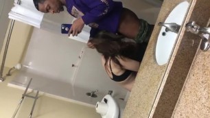 Cheating wife deepthroats in hotel bathroom
