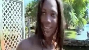 Pretty Young Black Teen Stripping Solo Outdoor