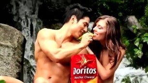 Asian Mongoloid Dude and White Chick as Adam and Eve in Doritos Commercial!