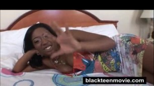 Ebony Teen w Big Tits gets a Big Facial in Black Hardcore Sex Video