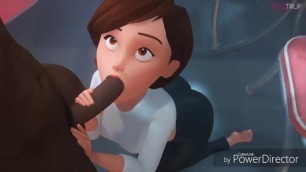 Helen Parr sucking Frozone's large cock | The Incredibles Porn Parody