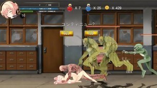 Cute teen girl 18 yo hentai having sex with men &comma; aliens and monsters man in Fighting Girl Mei action hentai ryona gameplay with internal penetration sex view