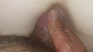 My Mrs loves a Thumb in her Ass while fucking her wet pussy!