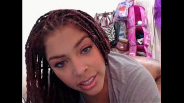 dreadlocks pretty black mixed girl camming