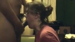 Bitch choking on black cock