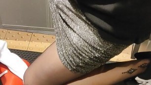 Black pantyhose in women's fitting room