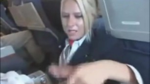 Sexy air hostess sucks cock
