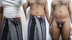 Daddy sarong and black hairy cock under brief