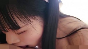 A beautiful Japanese woman with black hair who is an idol. She gives blowjob and creampie sex in her hairy pussy.