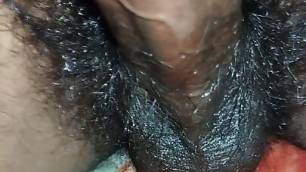 Asian boy dirty miamela masterbate her big black cock ,BBC masterbating and play with sperm